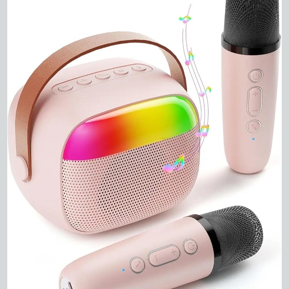 Mini Karaoke Machine for Kids, Toy for Girls Portable Bluetooth Speaker
